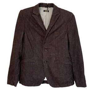 Closed Brown Wool Tweed Look Tailored Two Button Blazer Sz IT 48/US 10